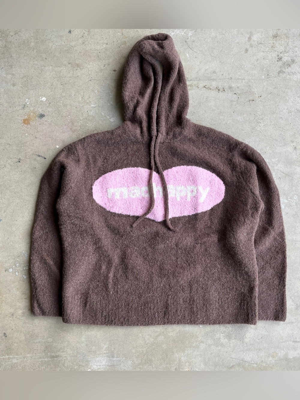Madhappy Heart Boucle Hoodie Brown Pink